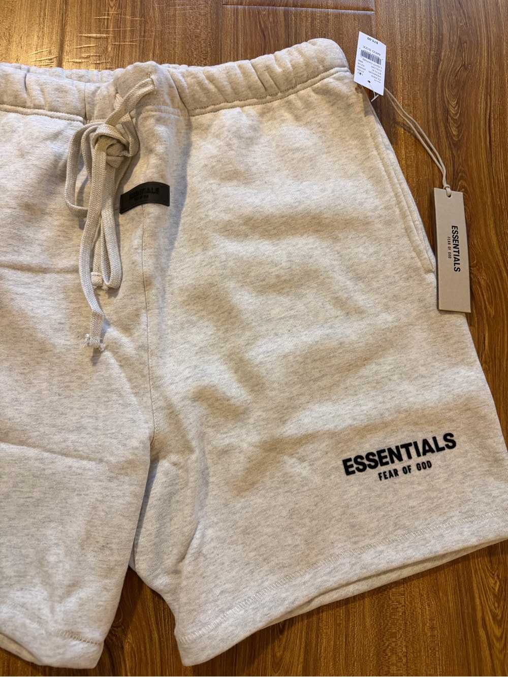 ESSENTIALS Men’s Light Heather Gray Fleece Shorts - Picture 3 of 3